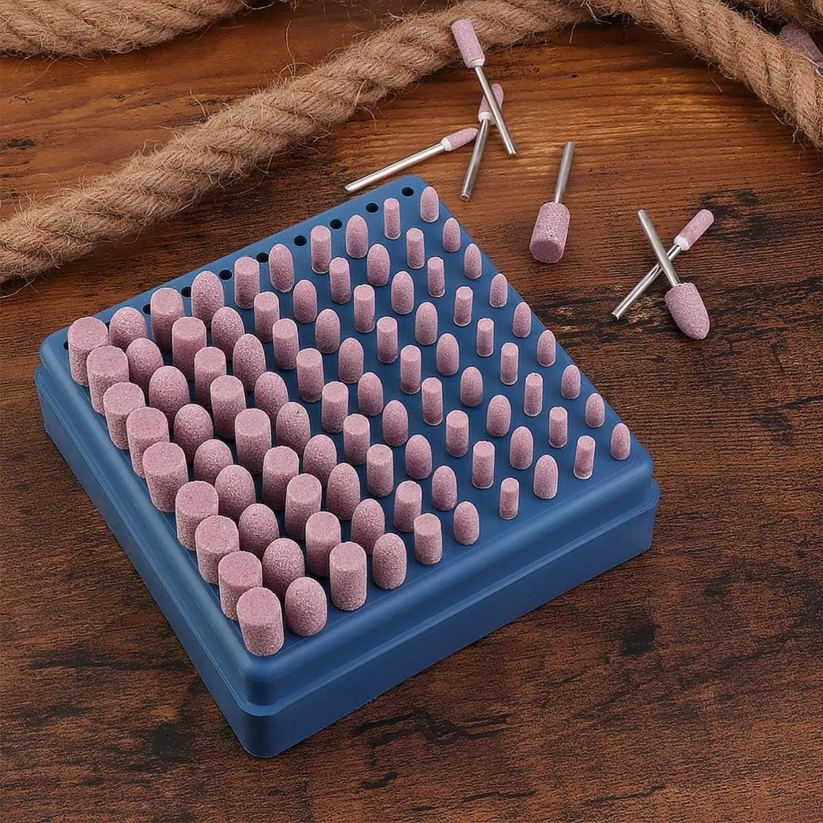 100x Rotary Mounted Abrasive Grinding Stone Point Wheel Bits Set For Dremel Tool - HomeDIYer