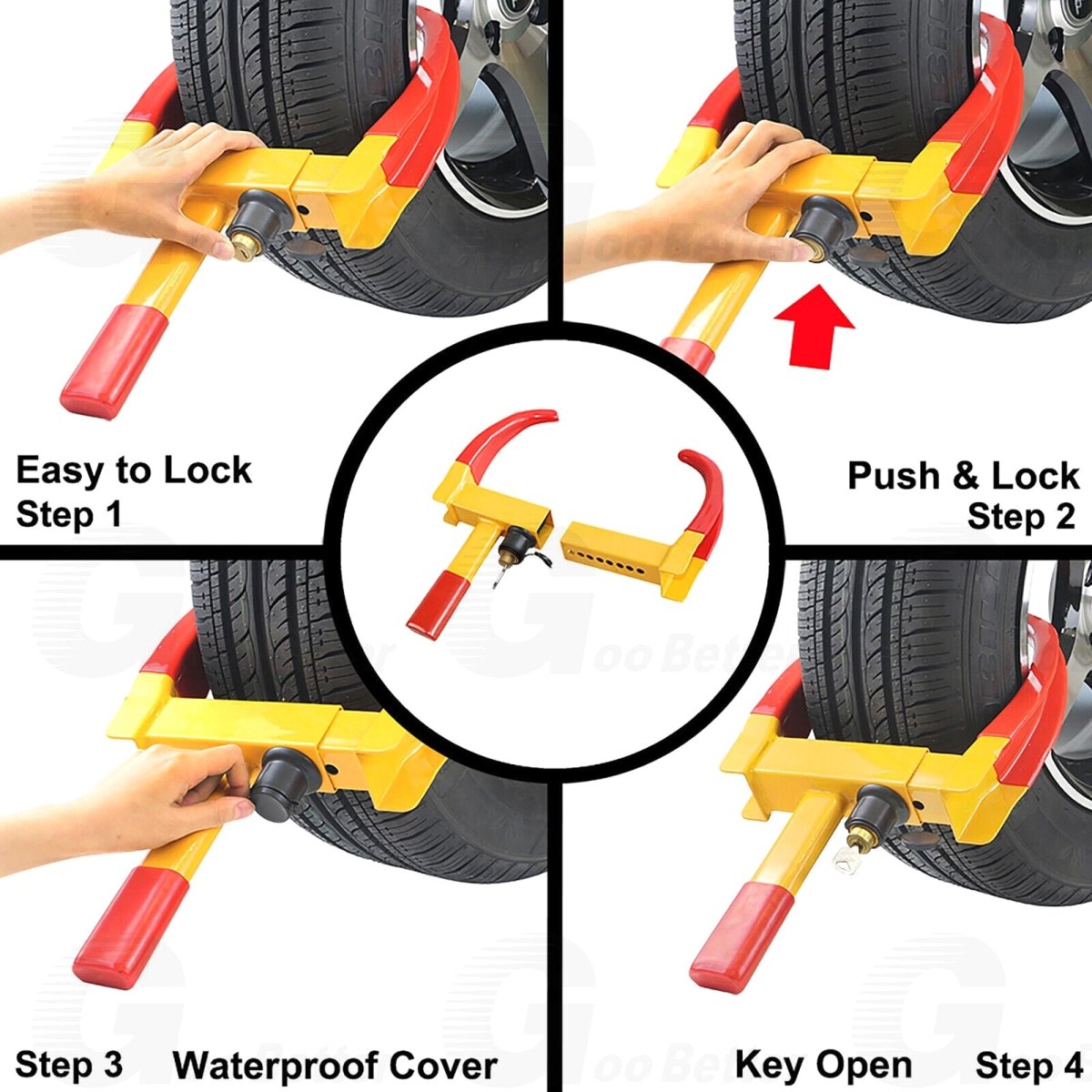 1pcs Wheel Clamp Heavy Duty Anti Theft Tire Lock Car Caravan Security Trailer - HomeDIYer