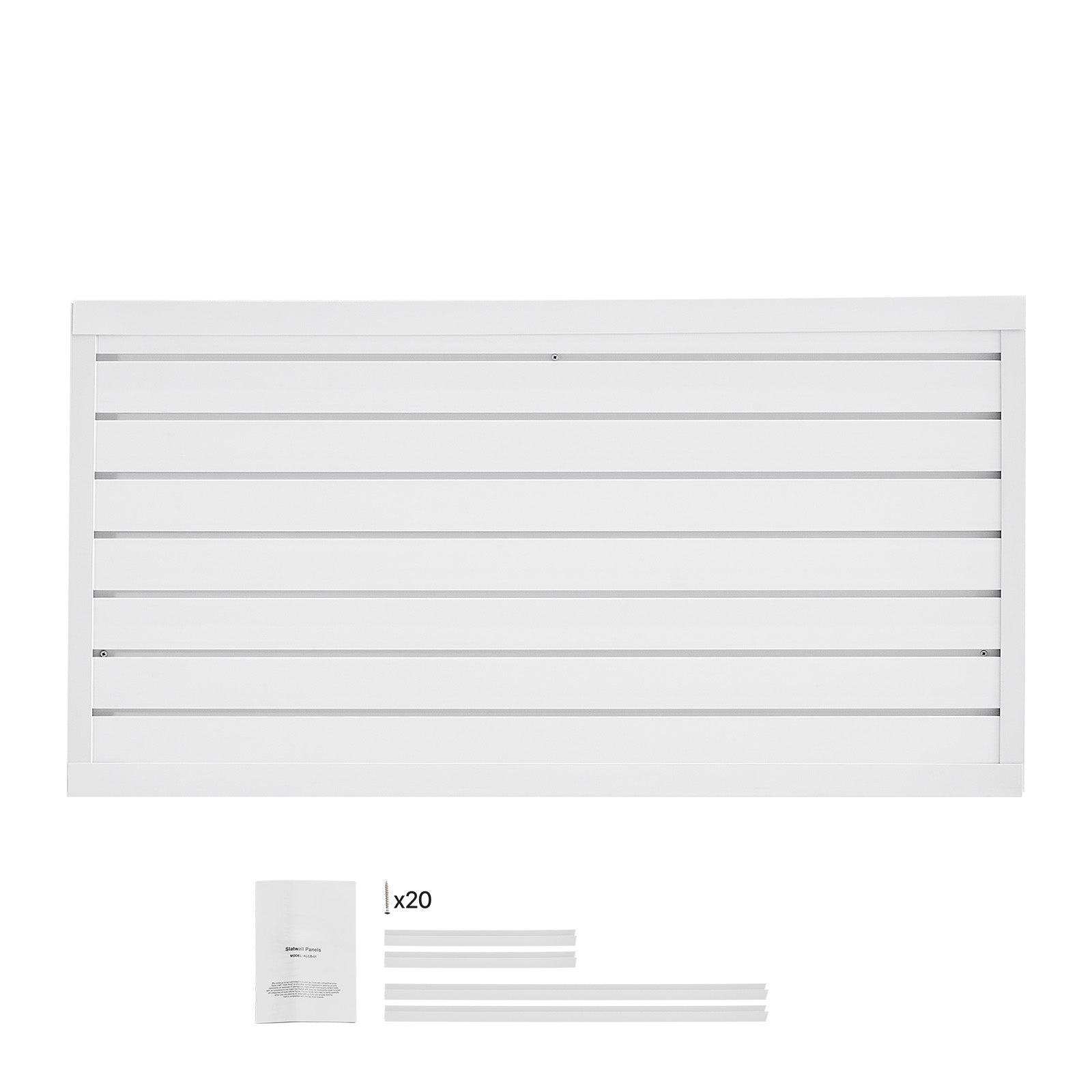 2 x 4 ft Slat Wall Paneling PVC White Garage Slatwall with Modular Design