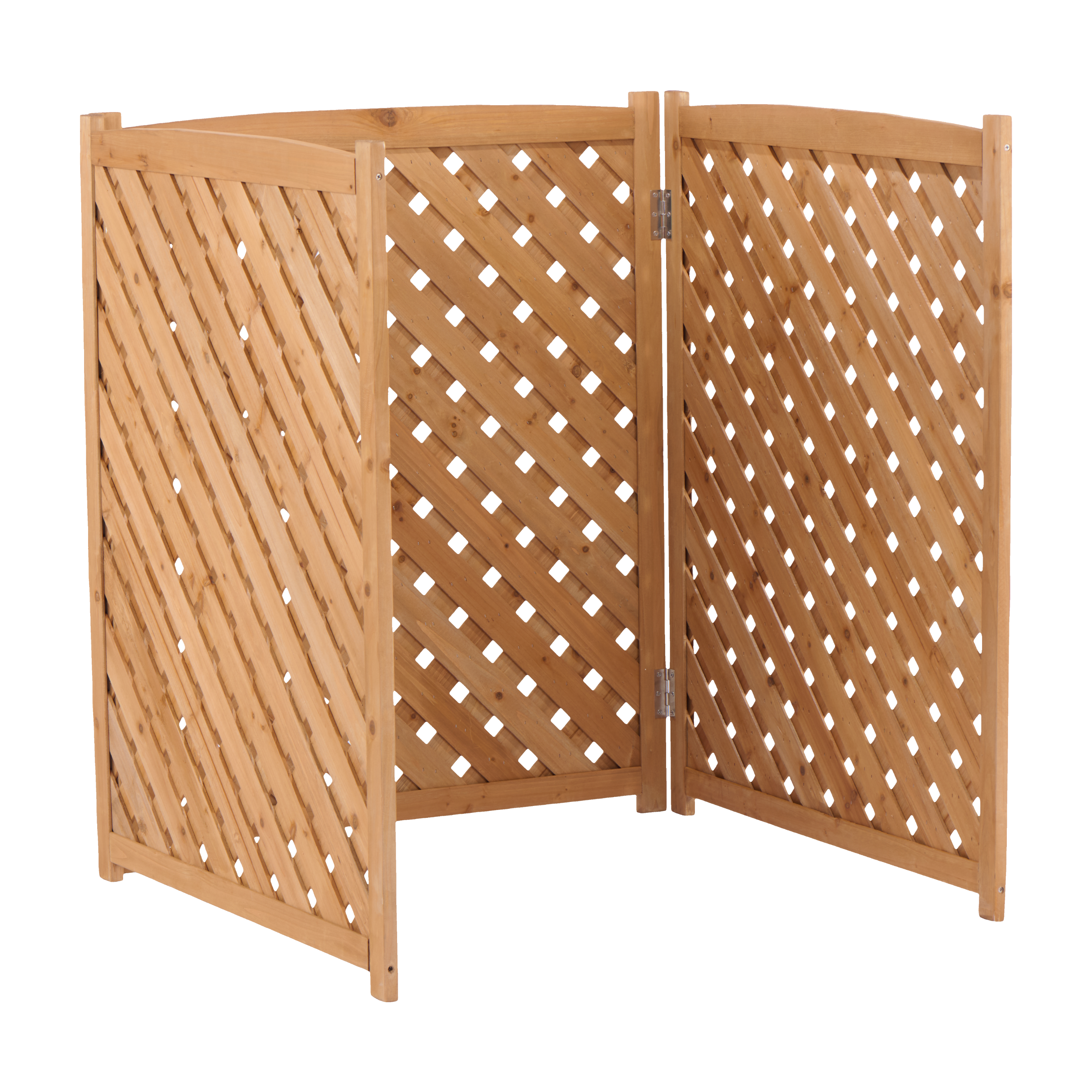 3-Panel Outdoor Air Conditioner Fence Screen, Outside Wood Privacy Fence, 32" W x 38" H