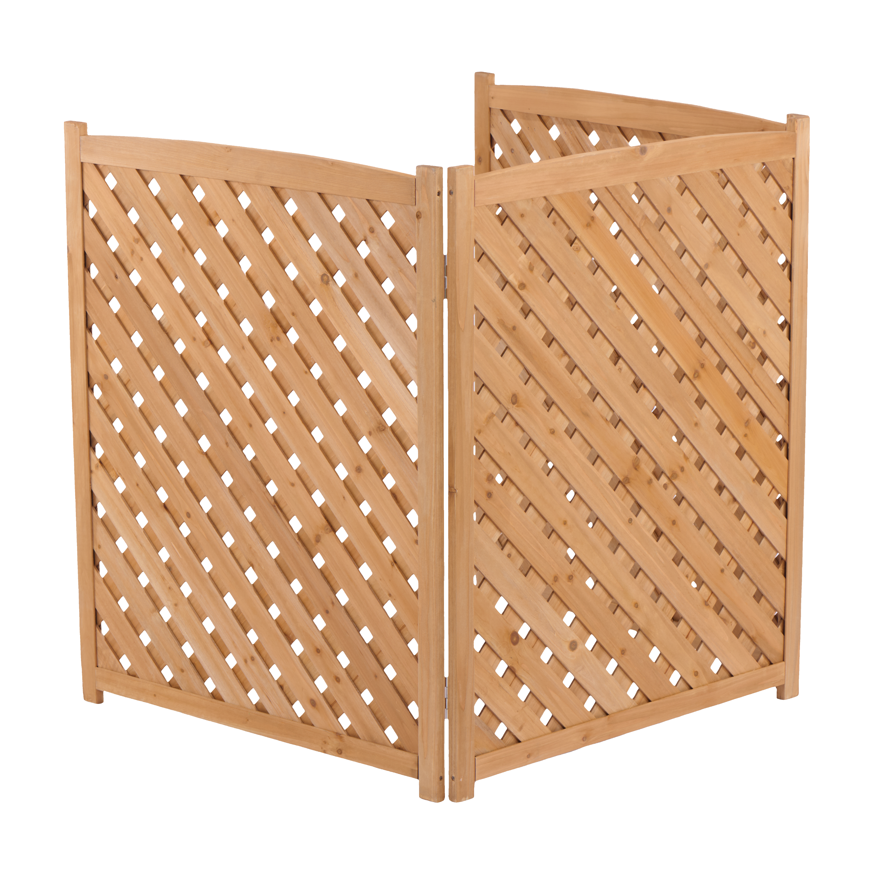 3-Panel Outdoor Air Conditioner Fence Screen, Outside Wood Privacy Fence, 32" W x 38" H