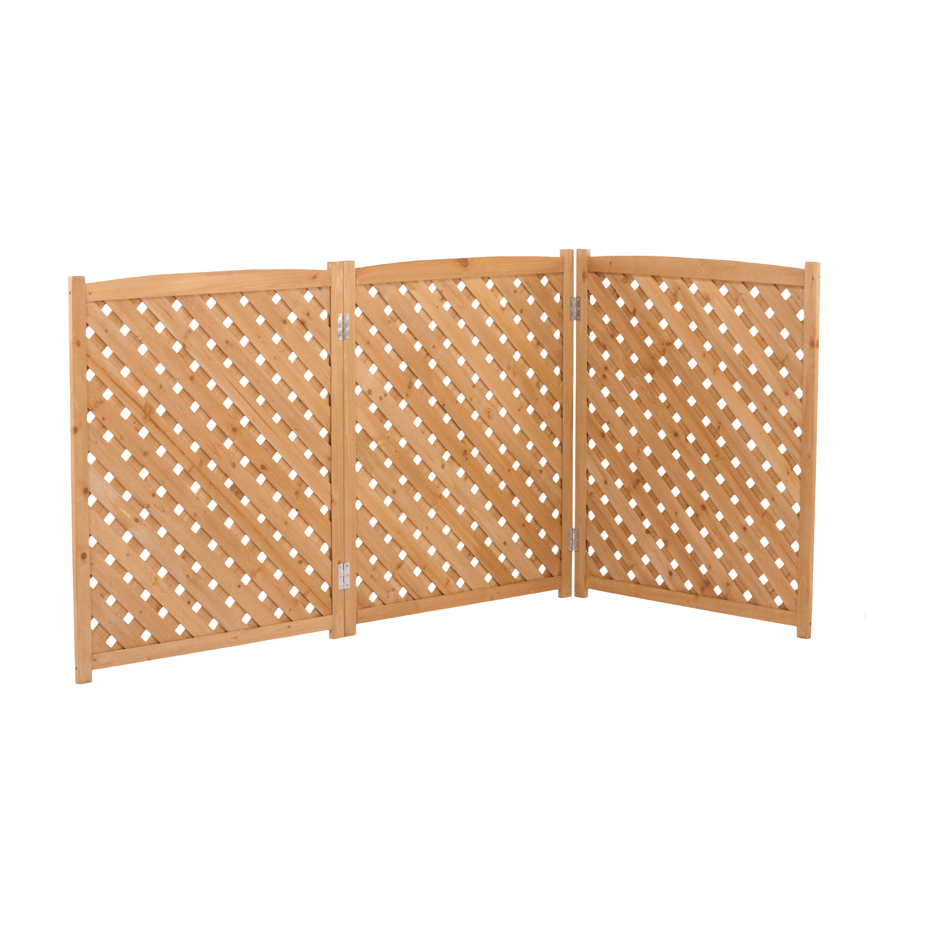 3-Panel Outdoor Air Conditioner Fence Screen, Outside Wood Privacy Fence, 32" W x 38" H