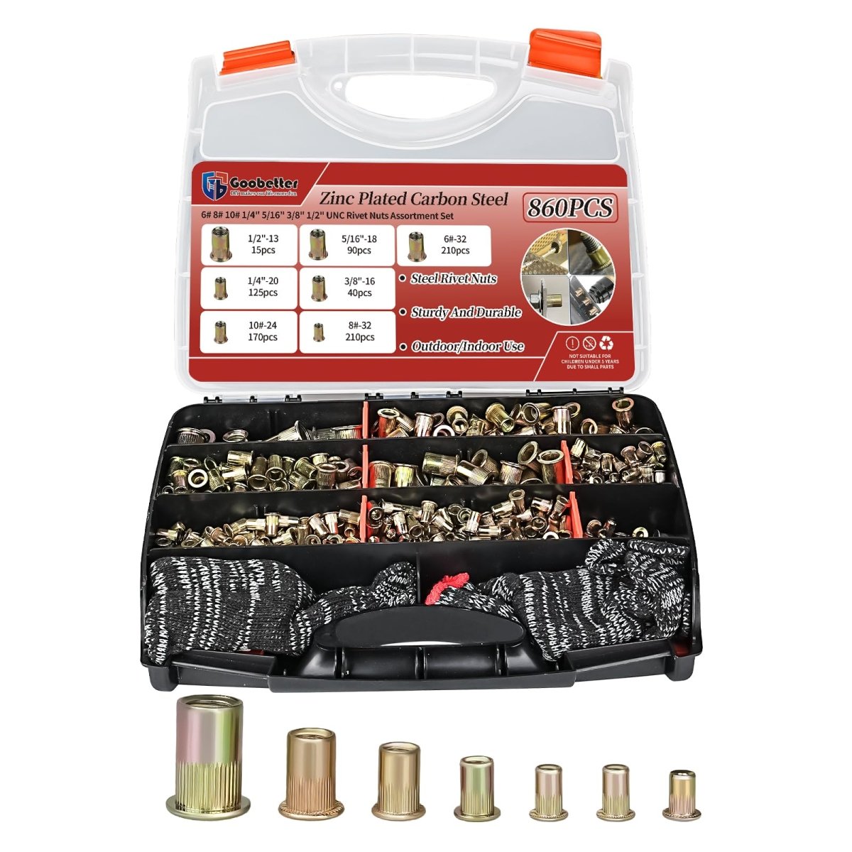 860Pcs Rivet Nut Tool Kit - HomeDIYer