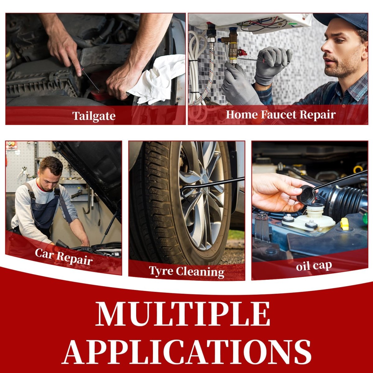 13 Pcs Mechanic Hook and Pick Tool Set with Scraper, Clip Pliers, Fastener Remover & Magnetic Telescoping Tool kit for Automotive Repair, car Trim Removal & Panel Removal - HomeDIYer