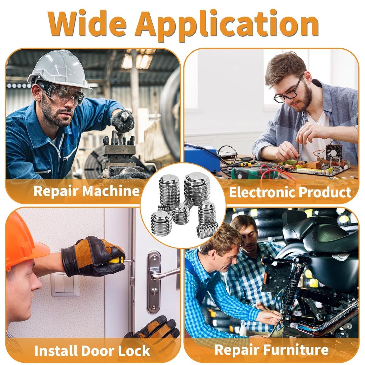 Set Screw Assortment Kit (250 Pcs) - Metric Sizes M3, M4, M5, M6, M8 - 304 Stainless Steel Cupped & Hex Head Screws - Perfect for Door Knobs, Home Repair, Furniture, and More! - HomeDIYer