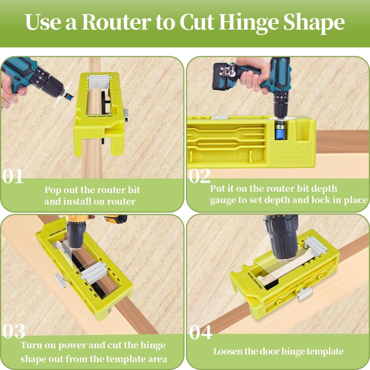 Door Hinge Jig, Door Hinge Tool, Door Hinge Router Template, Hinge Installation Kit Fits 3'' to 5'' Length and 1/4'' or 5/8'' Thickness Door Hinge - HomeDIYer