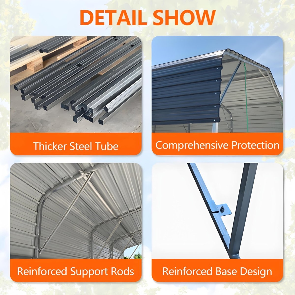 11x19FT Heavy Duty Metal Carport | Galvanized Outdoor Shelter for Cars, Boats & Parties - HomeDIYer