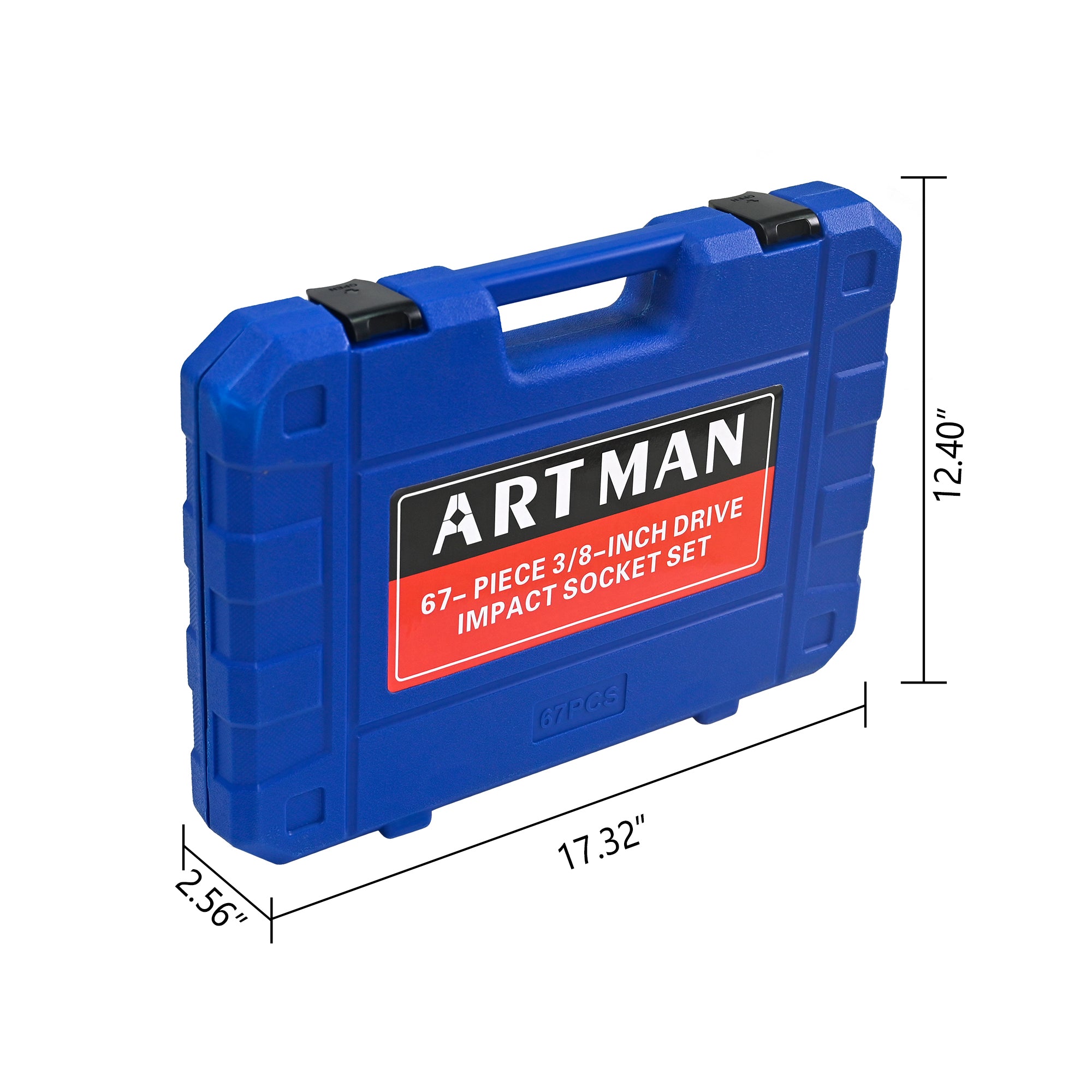 67‑Piece Air Tool & Accessories Kit — Long/Short Sockets, Extensions, Ratchet Wrenches, Quick Couplings, Black & Blue