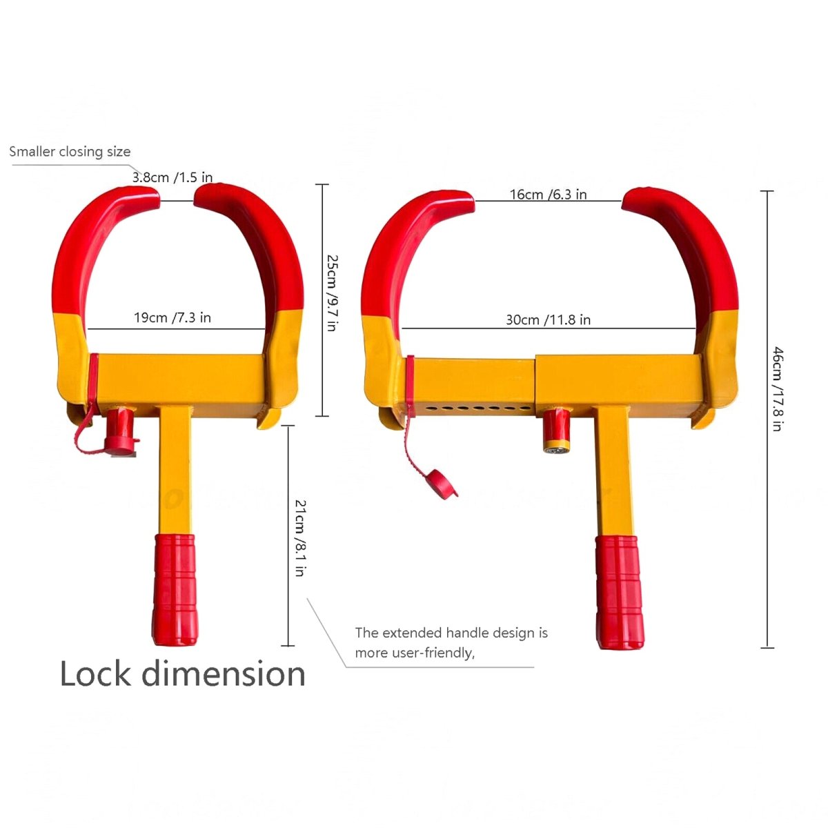 1pcs Wheel Clamp Heavy Duty Anti Theft Tire Lock Car Caravan Security Trailer - HomeDIYer