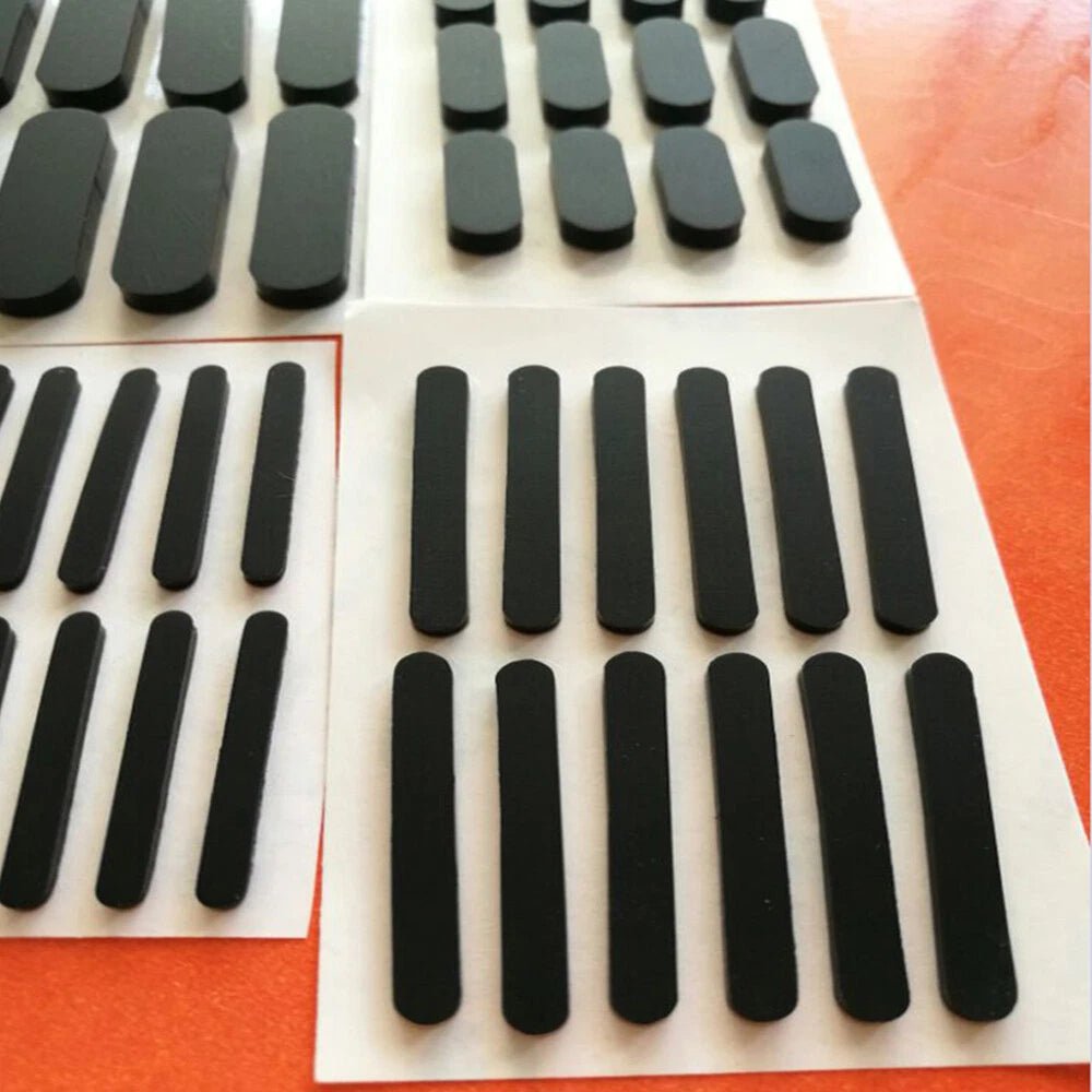10Pcs Anti - slip Black Rubber Feet Oval Silicone Self Adhesive Stick On Pads - HomeDIYer