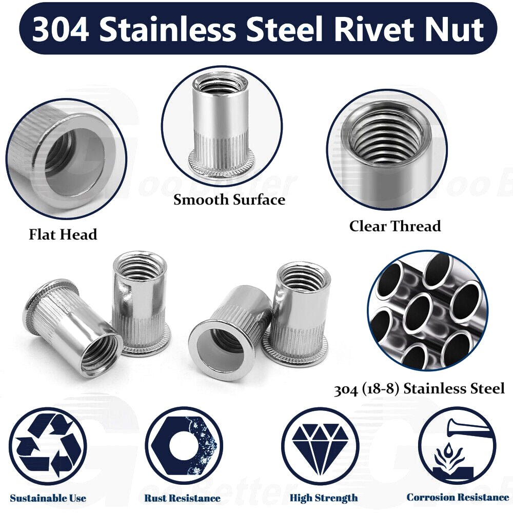 860Pcs Rivet Nut Kit UNC Rivnut Nutsert Assortment - HomeDIYer