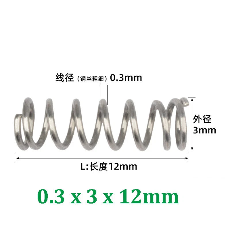 Compression Spring 0.2-0.5mm Wire Diameter Pressure Small Spring Stainless Steel