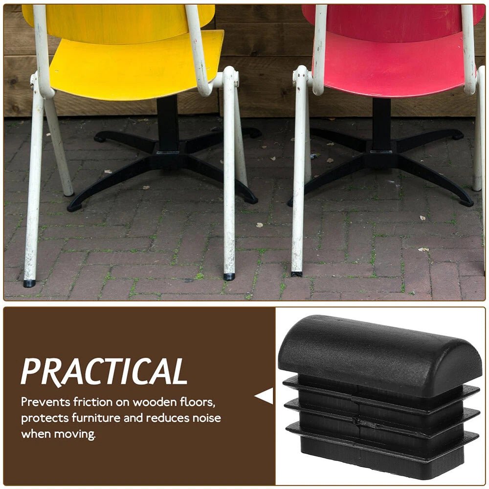 Furniture Tube Inserts Caps Domed End Stoppers for Table Chair Legs Black Square - HomeDIYer
