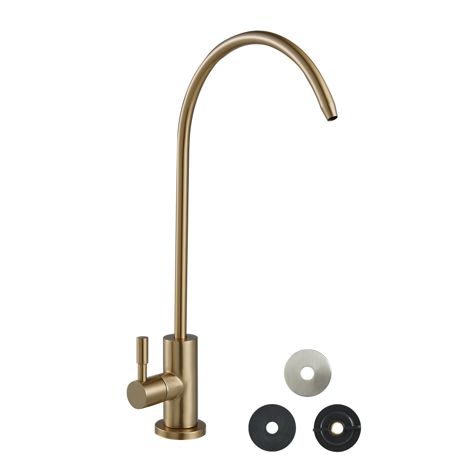 Stainless Steel Faucet, Lead-Free Water Purifier Faucet, Filter Water Faucets With Solid Brass Valve, Anti-Rust & Durability Ro Water Faucets For Kitchen, Bar Counter, Cafe Shop, Brushed Gold