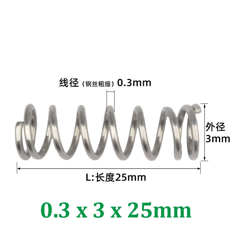Compression Spring 0.2-0.5mm Wire Diameter Pressure Small Spring Stainless Steel