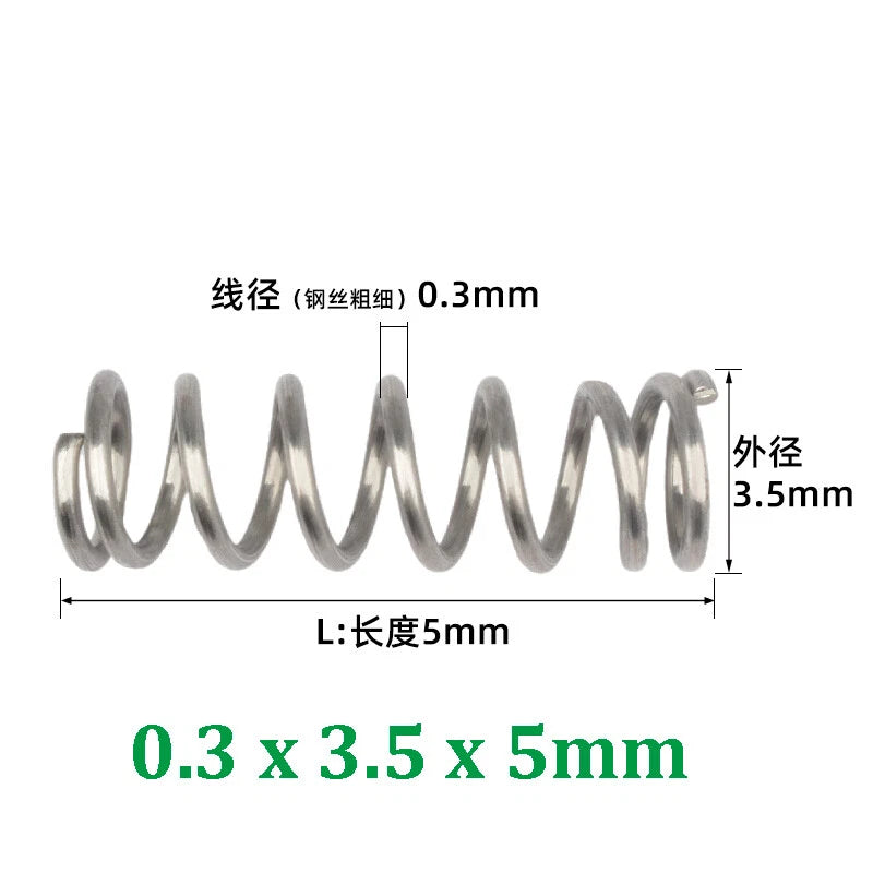 Compression Spring 0.2-0.5mm Wire Diameter Pressure Small Spring Stainless Steel