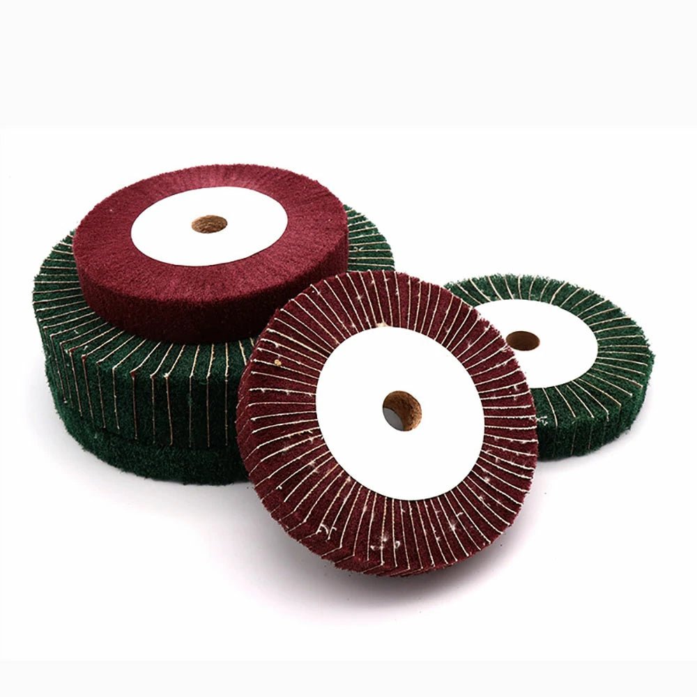 150/200/250/300mm Nylon Fibre Flap Wheel Polishing Sanding Discs Pads Abrasive Green/Red - HomeDIYer