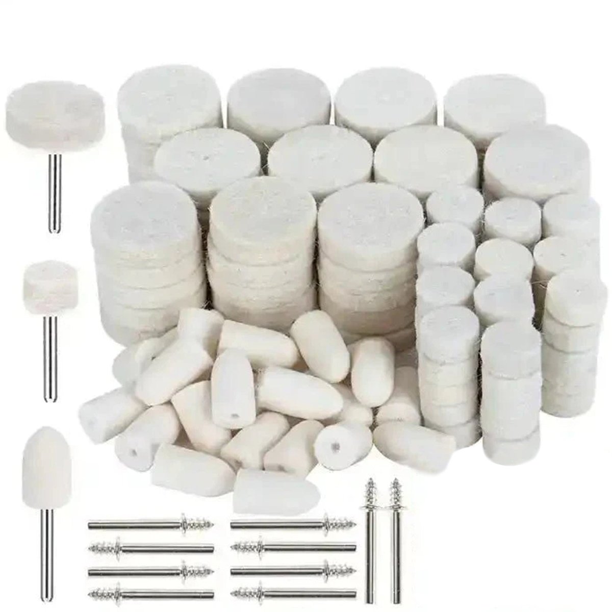 88Pcs dremel polishing kit Wool Buffing Pads Felt Rotary Tool Waxing - Head Wheel - HomeDIYer