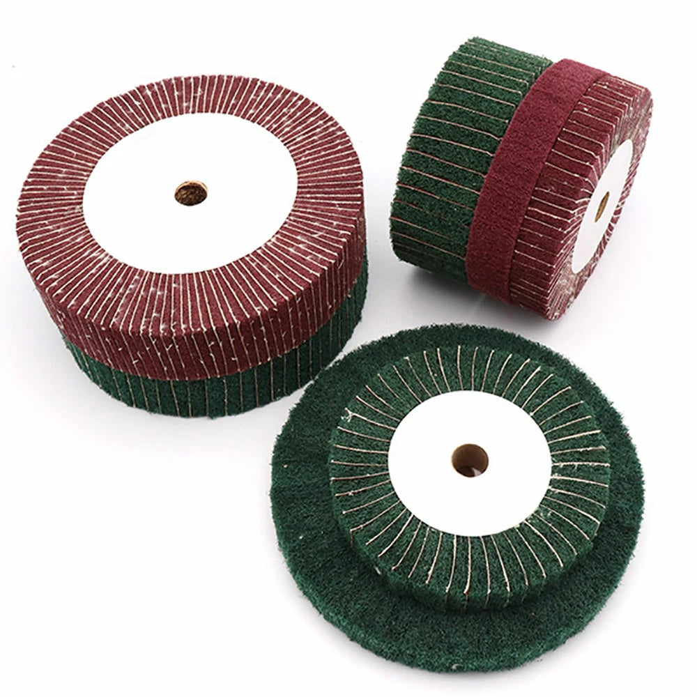 150/200/250/300mm Nylon Fibre Flap Wheel Polishing Sanding Discs Pads Abrasive Green/Red