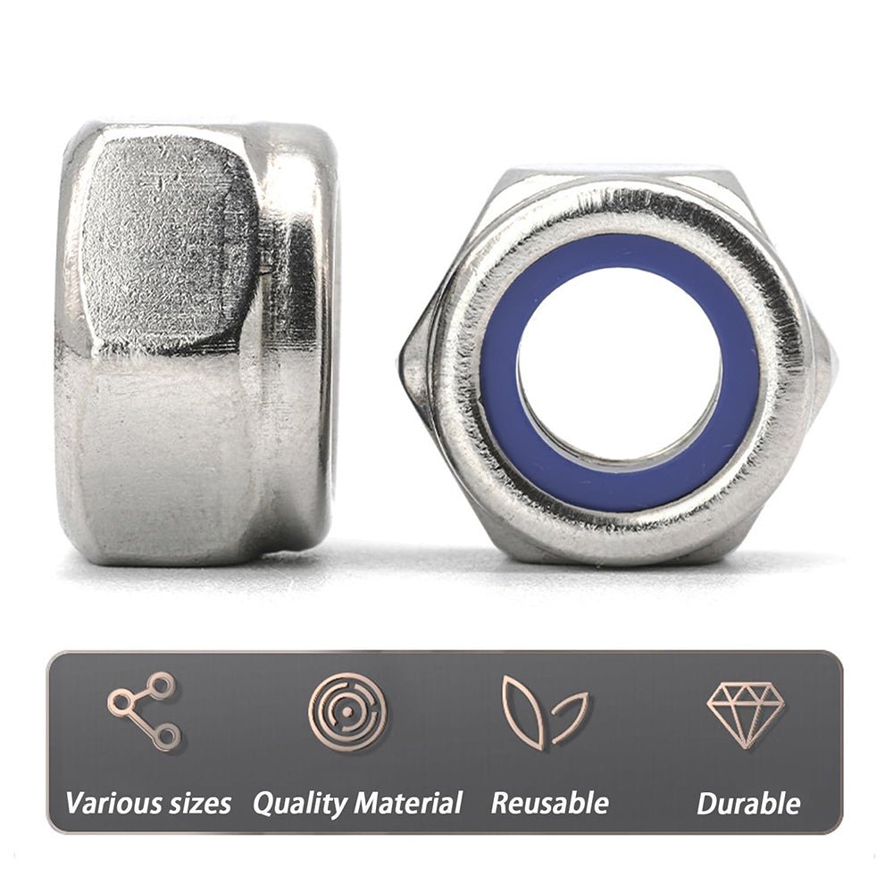 M2 To M12 276 Pcs 304 Stainless Steel Metric Hex Nuts & Locknuts Assortment Set - HomeDIYer