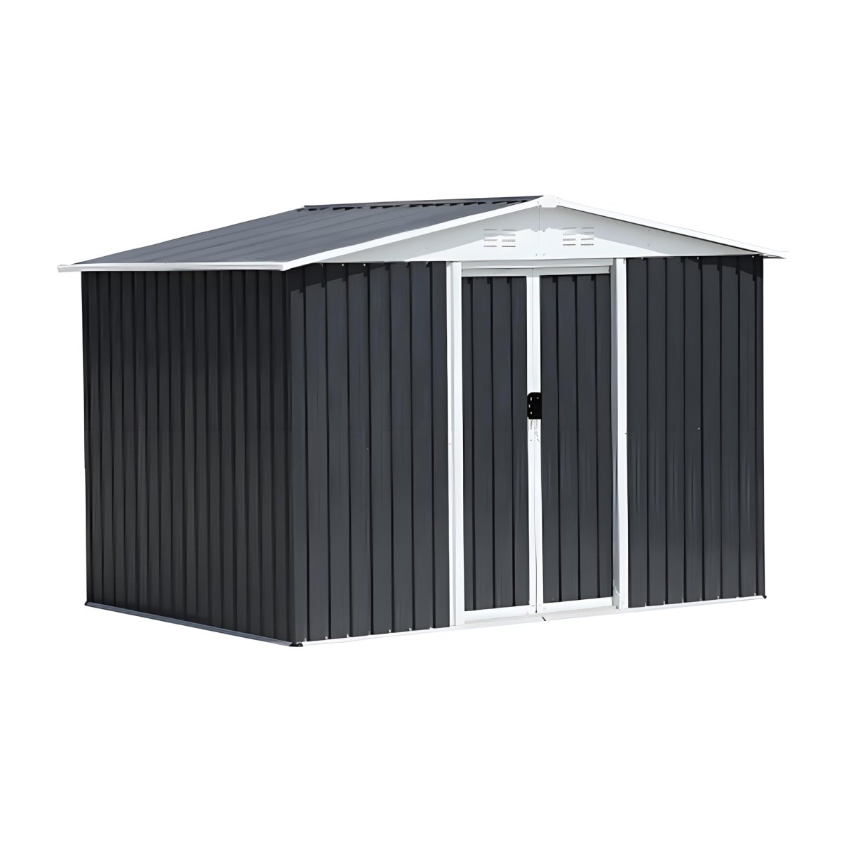 8x6FT Outdoor Metal Storage Shed | Galvanized Steel Garden Shed - HomeDIYer
