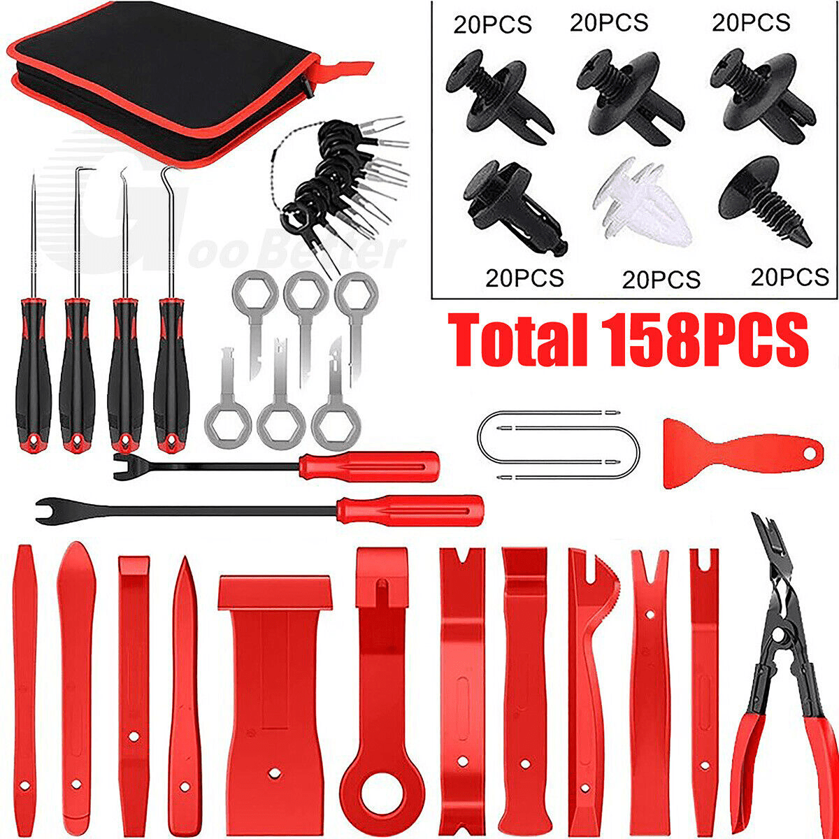 158x Car Door Plastic Trim Panel Dash Interior Installation Removal Pry Tool Set - HomeDIYer