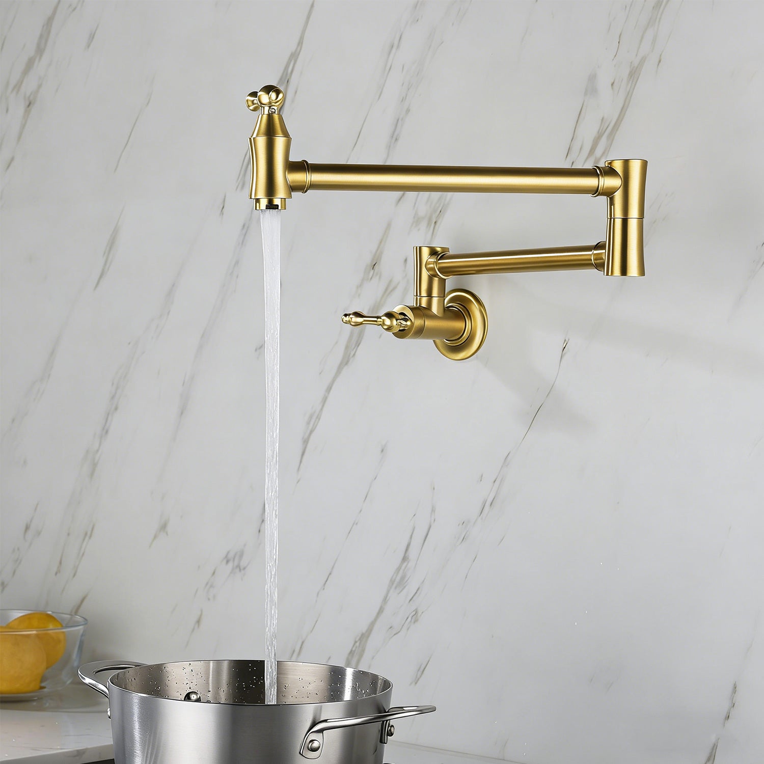Wall Mount Folding Kitchen Pot Filler Faucet