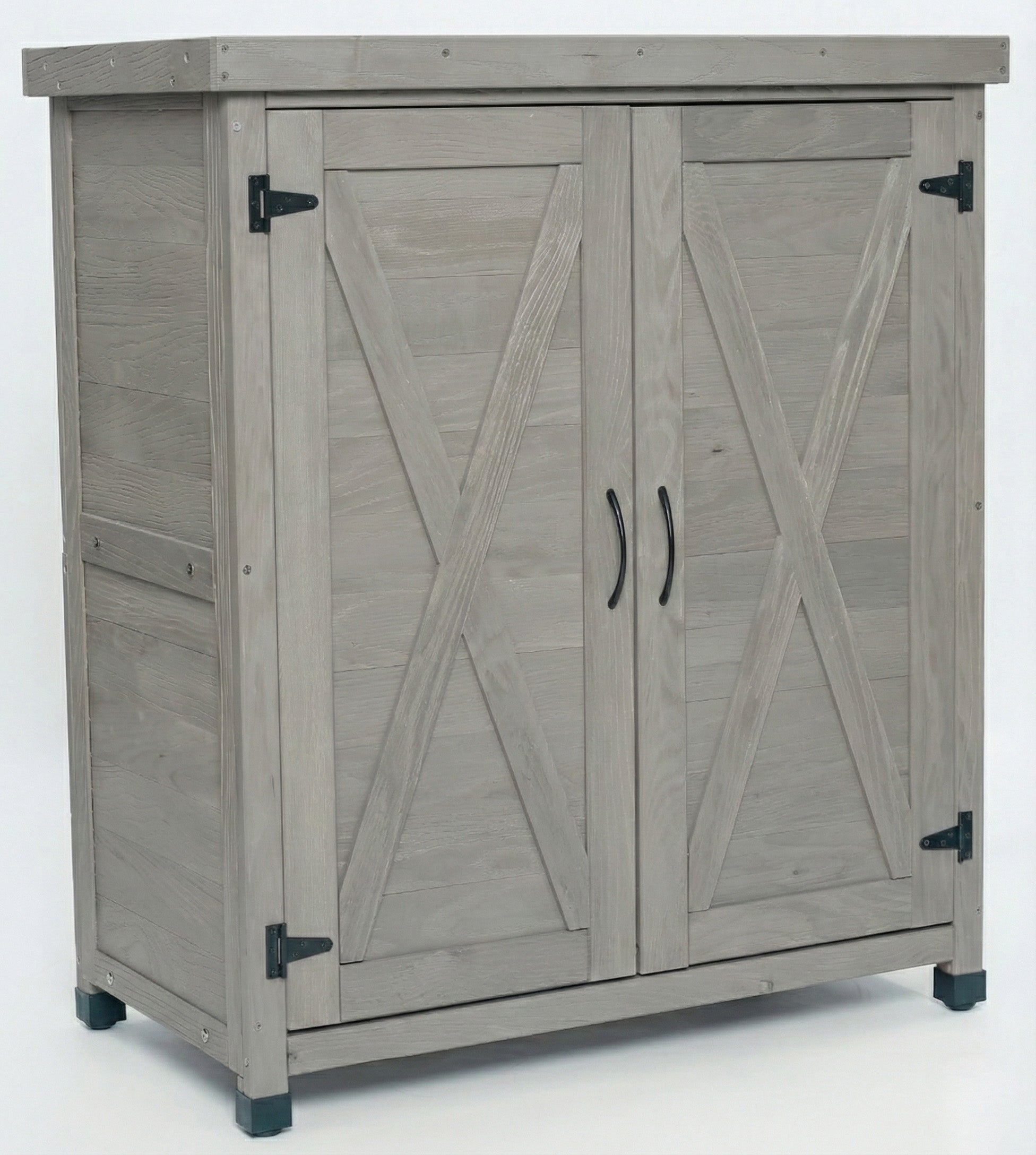 Potting Bench with Storage Cabinet – Outdoor Work Station with Metal Table Top & Zero Maintenance