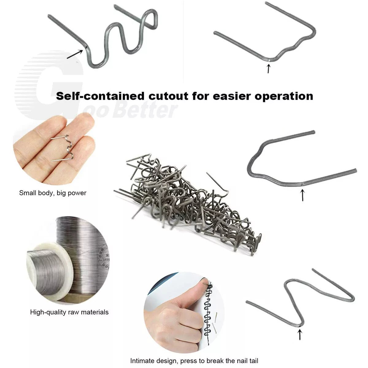 1200x 0.6/0.8mm Hot Stapler Staples Welding Wave Set For Car Bumper Repair Tools - HomeDIYer