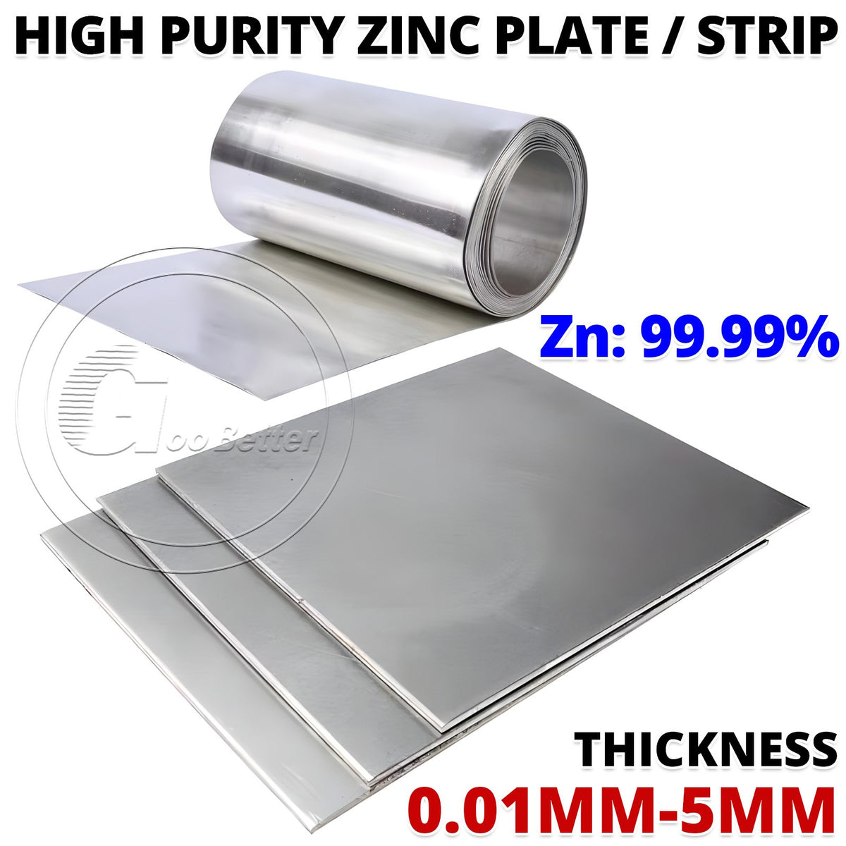 99.9% High Purity Pure Zinc Sheet Plate Metal Science Lab Hobby Arts Model DIY