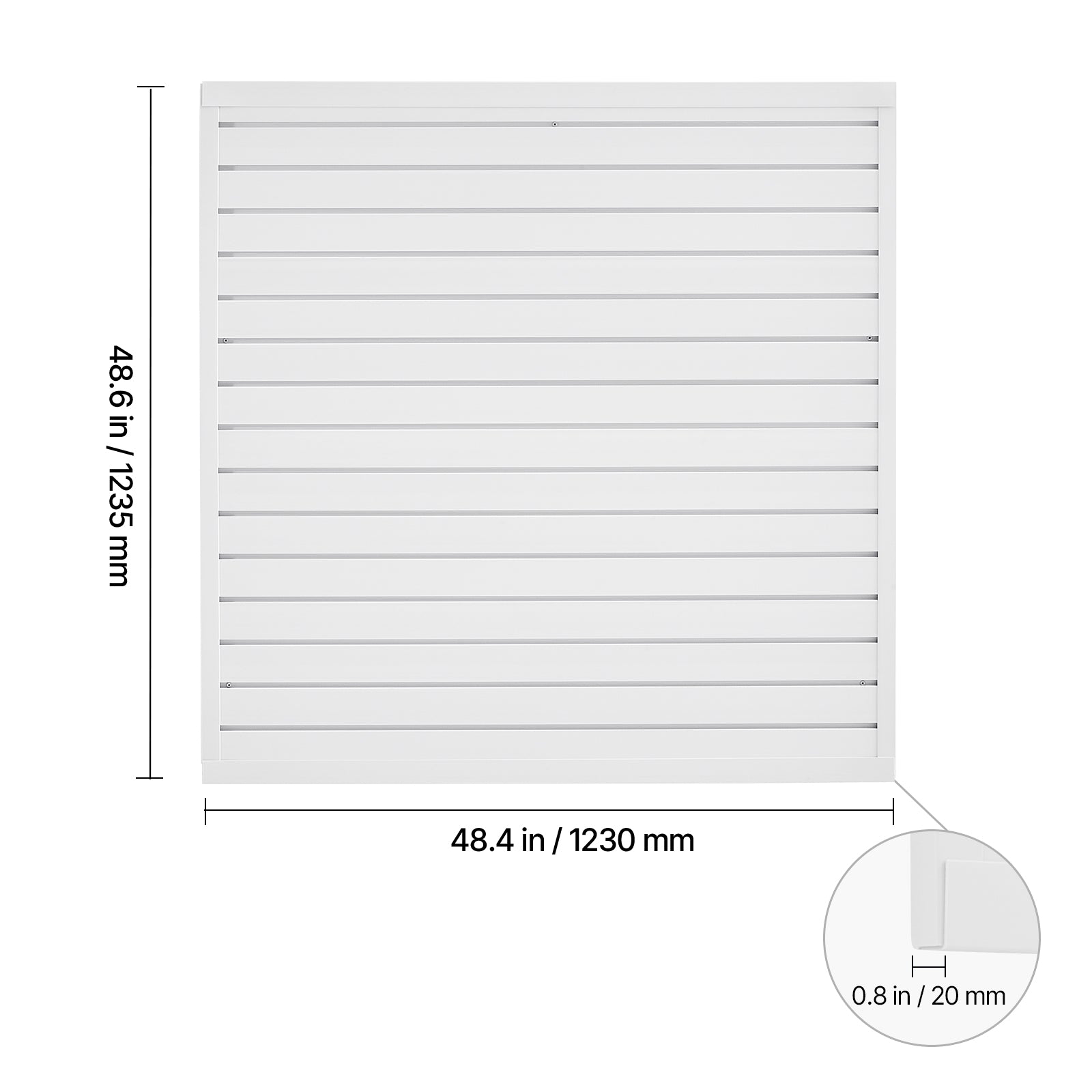 4 x 4 ft Slat Wall Paneling PVC White Garage Slatwall with Modular Design