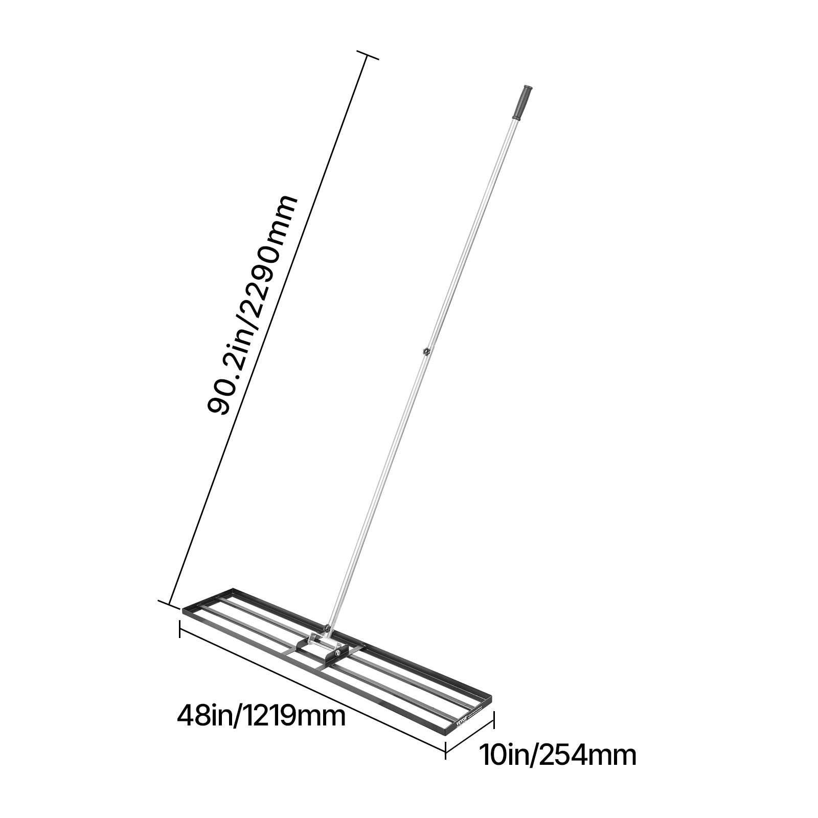 10x48in Lawn Leveling Rake Heavy Duty 83.9in Adjustable Handle for Yard & Garden