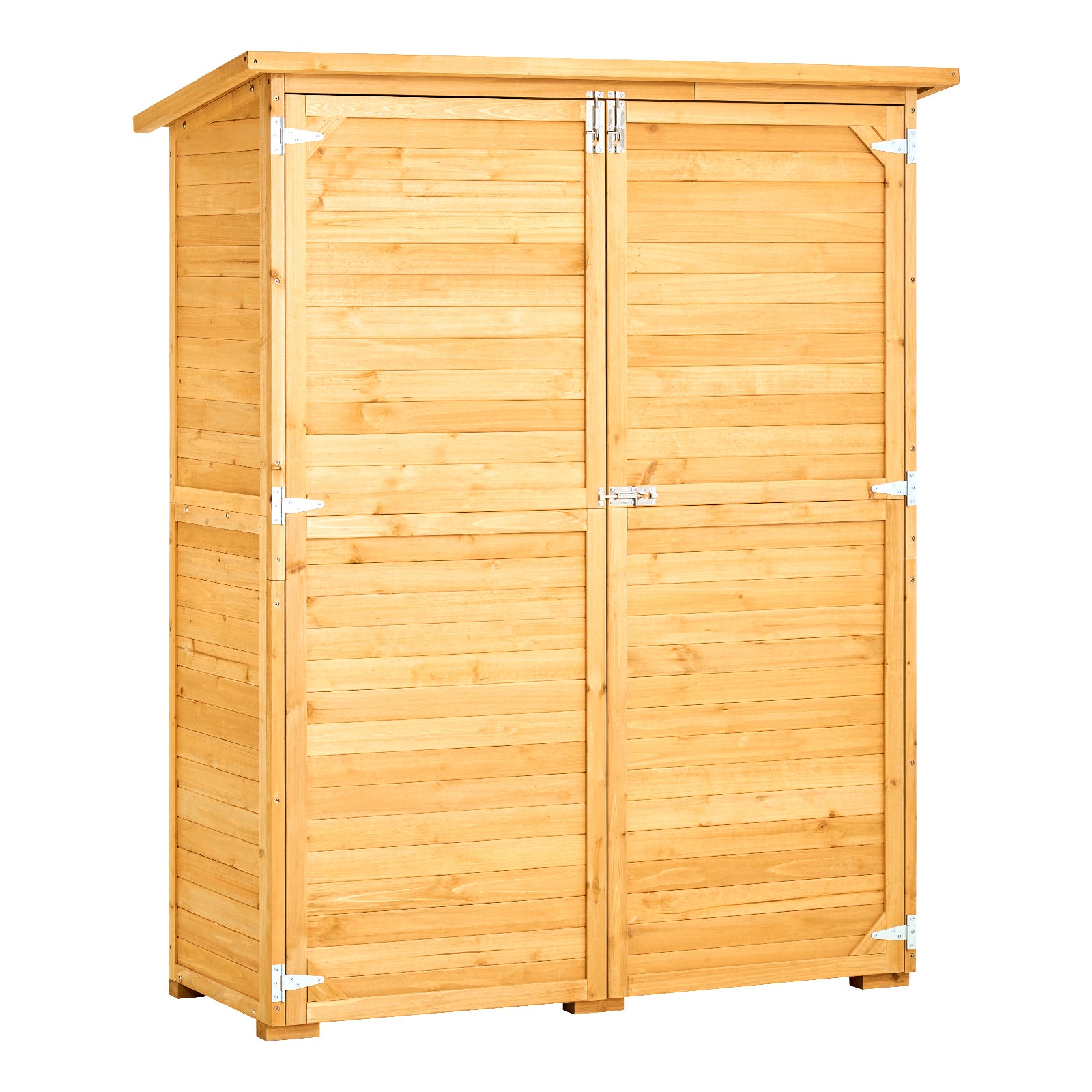 Outdoor Wooden Storage Shed Waterproof Garden Tool Metal Shed 55x67.5 inch