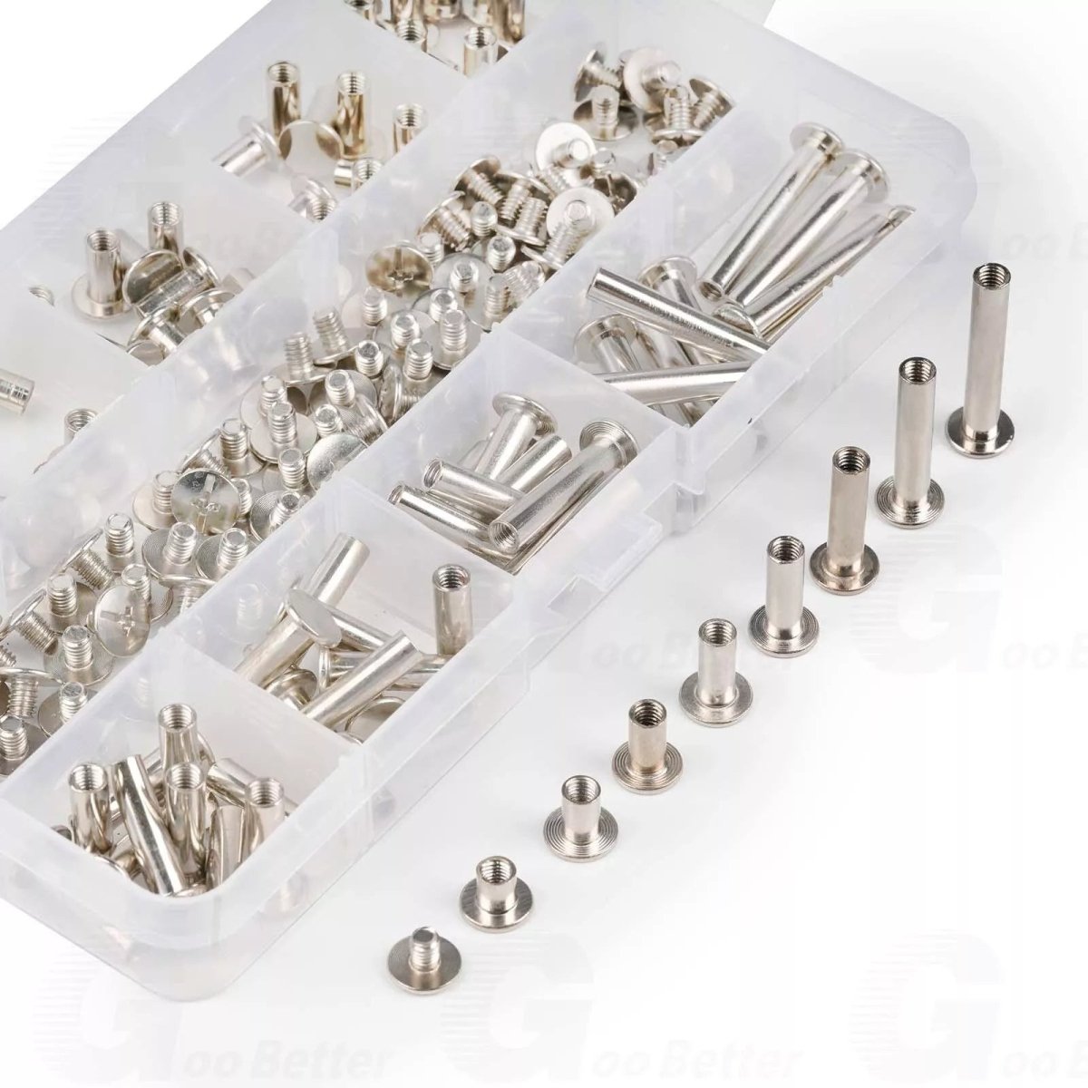 90pcs M5 Chicago Screw Set Binding Rivets Studs for Leather Craft Nickel Plating - HomeDIYer