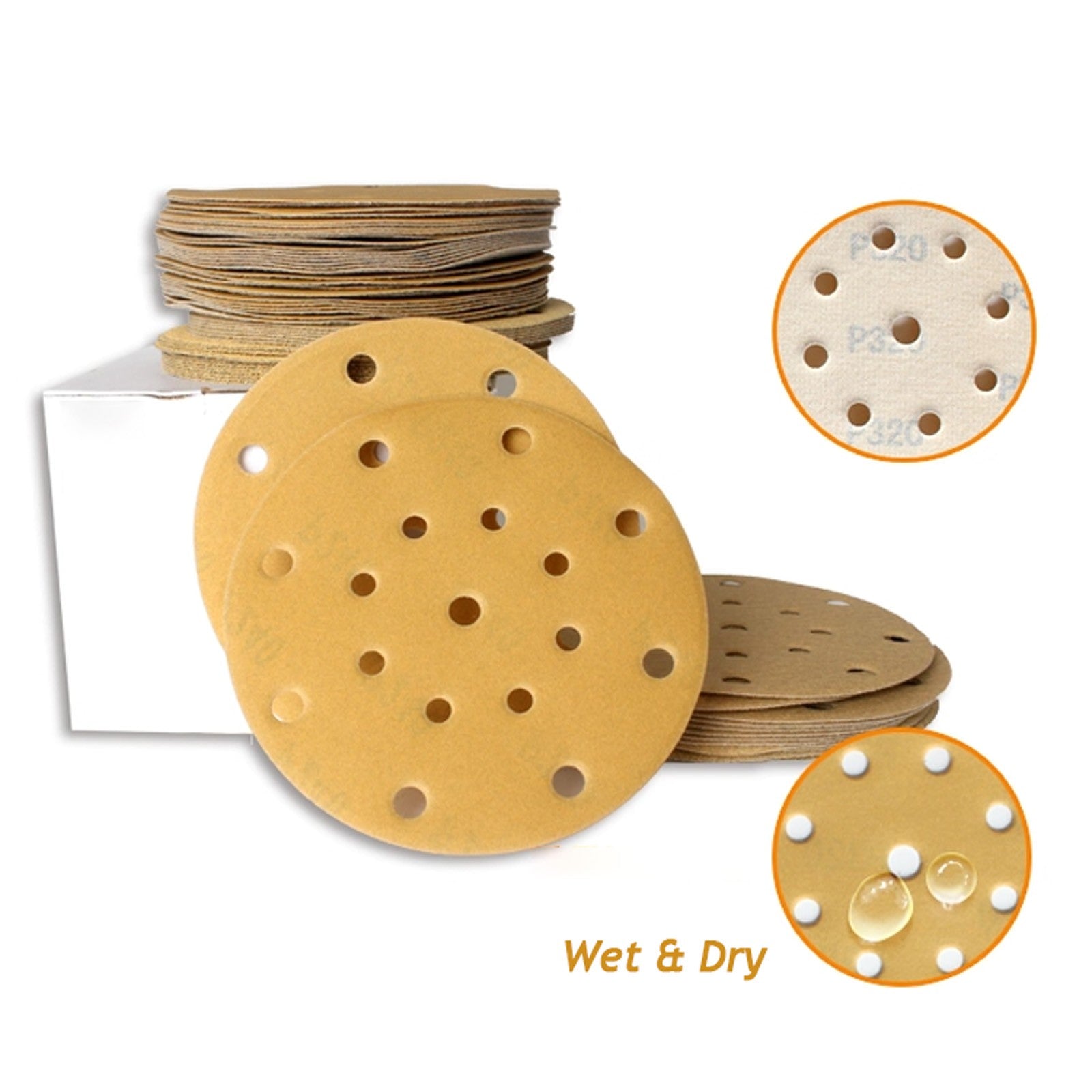 150mm 6" Sanding Discs Sandpaper Hook & Loop Pads 17 Hole for Festool P40-P1000
