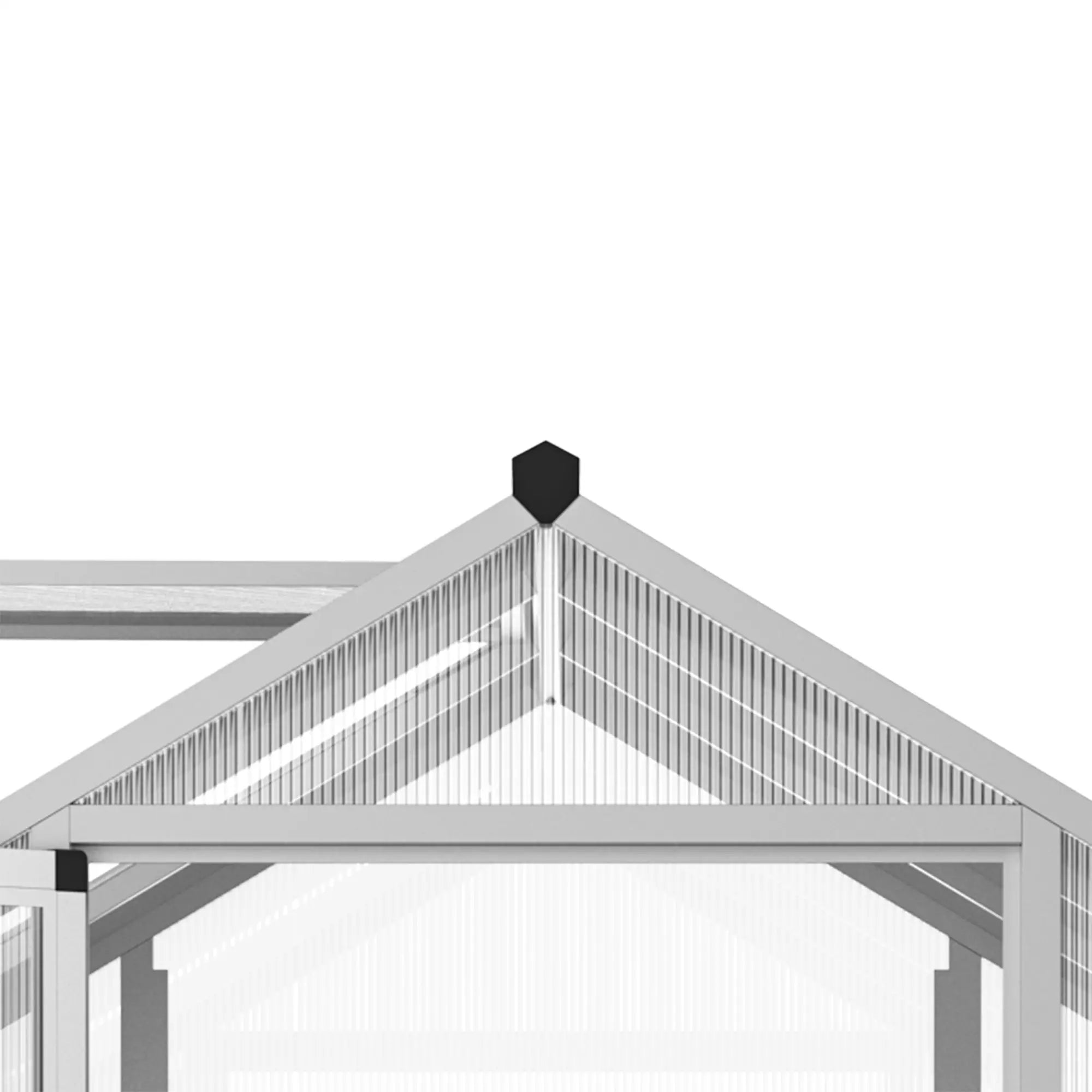 10ft x 6ft Heavy‑Duty Aluminum Walk‑In Greenhouse — Polycarbonate Panels Roof Vent & Rain Gutters Silver