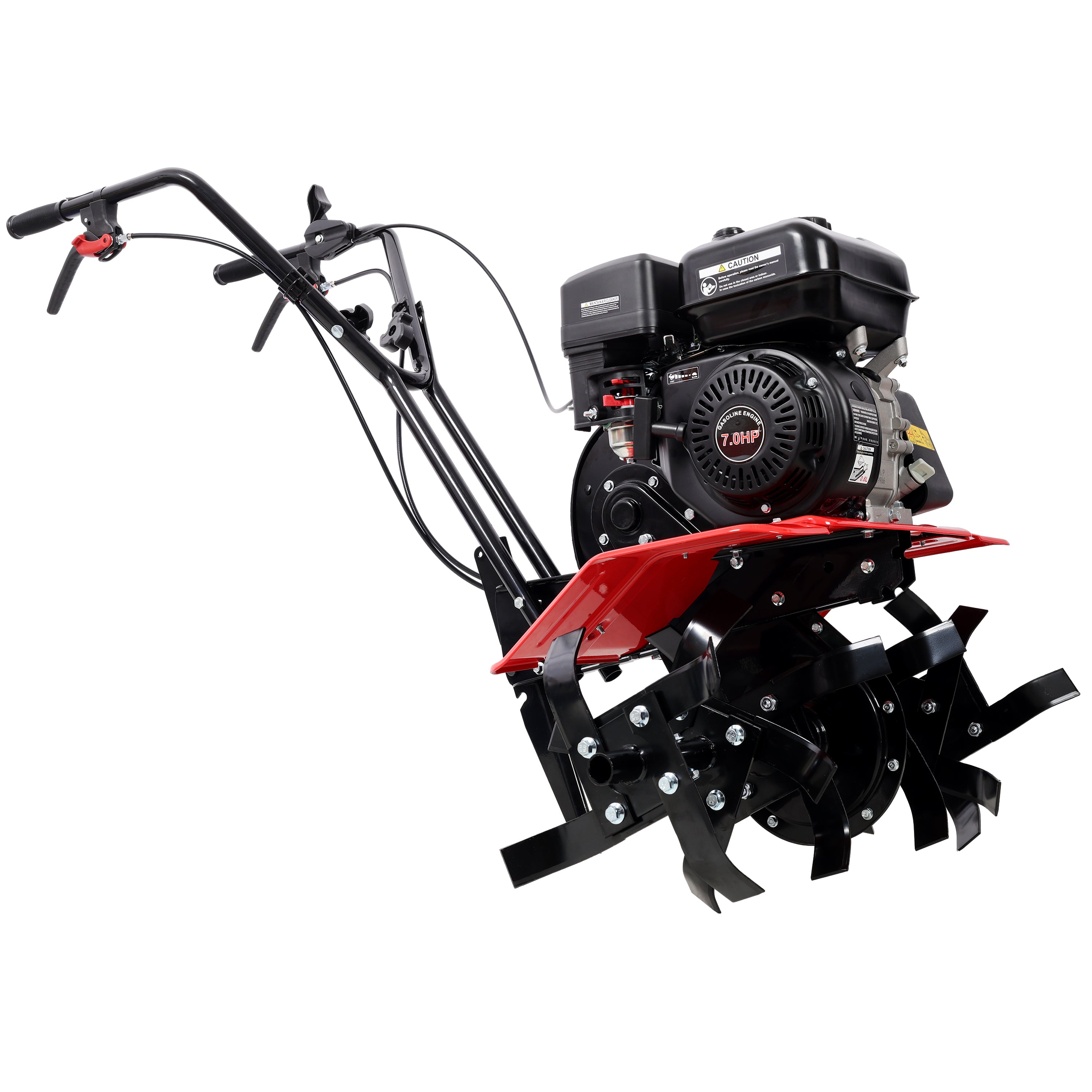Heavy duty Power tiller, 7HP Gas Engine 212CC, 6 Blades 32.5" Wide and 10" Deep Cultivator - Garden Soil Prep for Planters and Vegetable Beds and More.