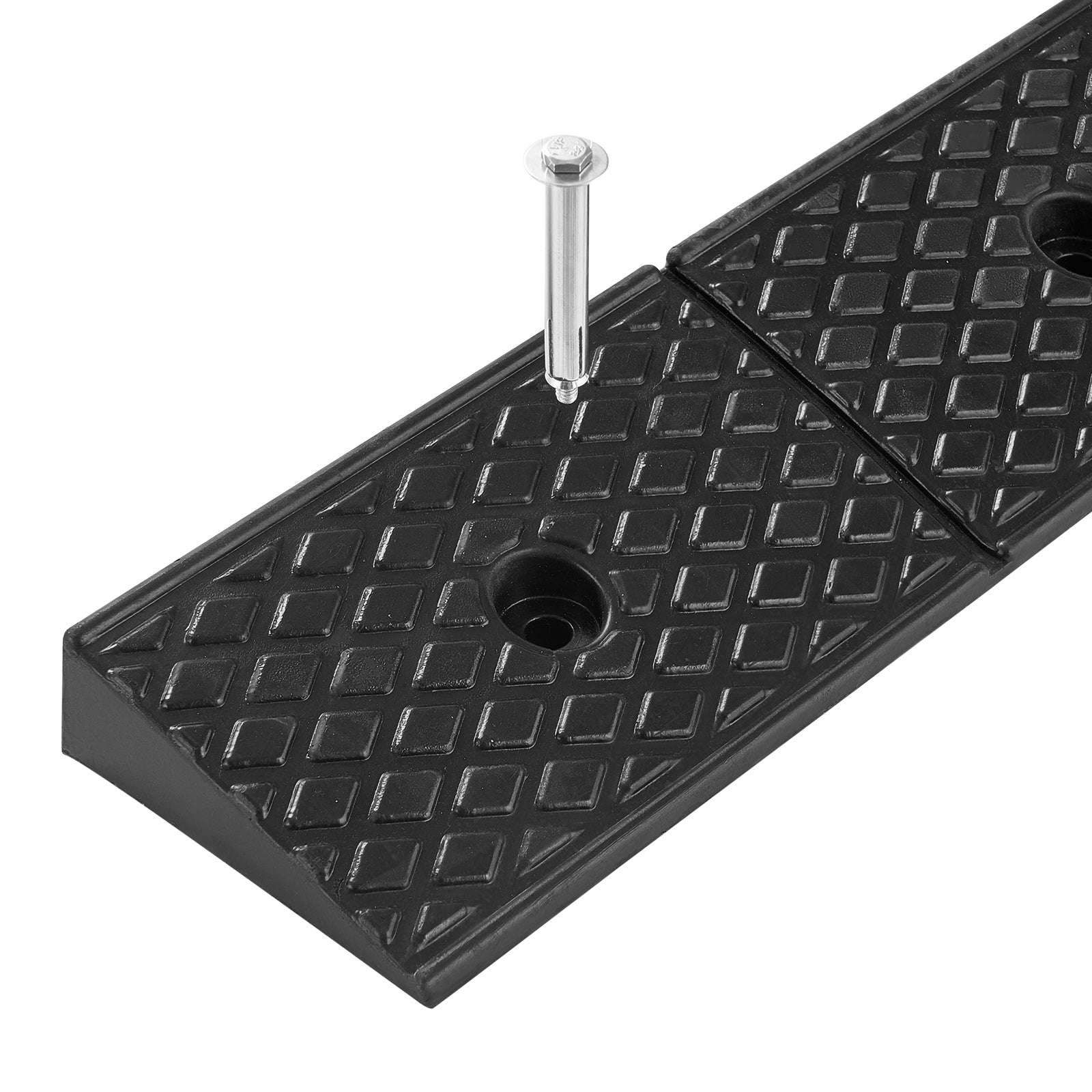 Rubber Curb Ramp, 33069 lbs Load Capacity, 2 Inches Rise Height Heavy Duty Rubber Threshold Ramp with Drainage Tank for Wheelchairs, Strollers, Motorcycles, Cars, Lawn Mowers & Trailers, 2 Pack