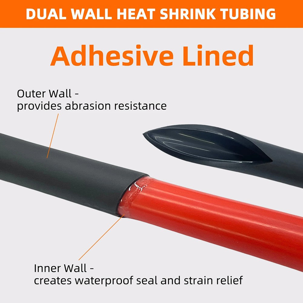4:1 Ratio Adhesive Glue Lined Heat Shrink Tubing — Waterproof Heatshrink Sleeving
