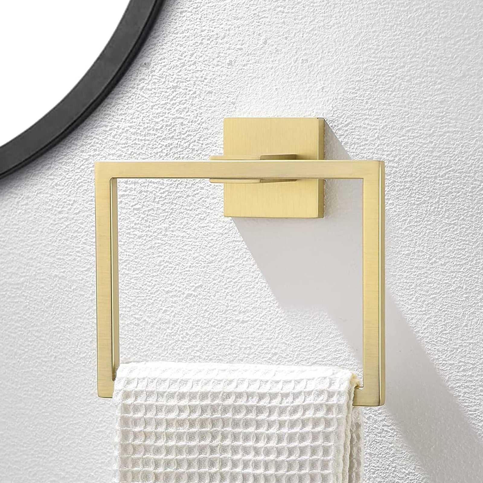 Brushed Gold 5-Piece SUS304 Bathroom Hardware Set – Towel Bar, Ring, Hooks & TP Holder, Modern Rustproof