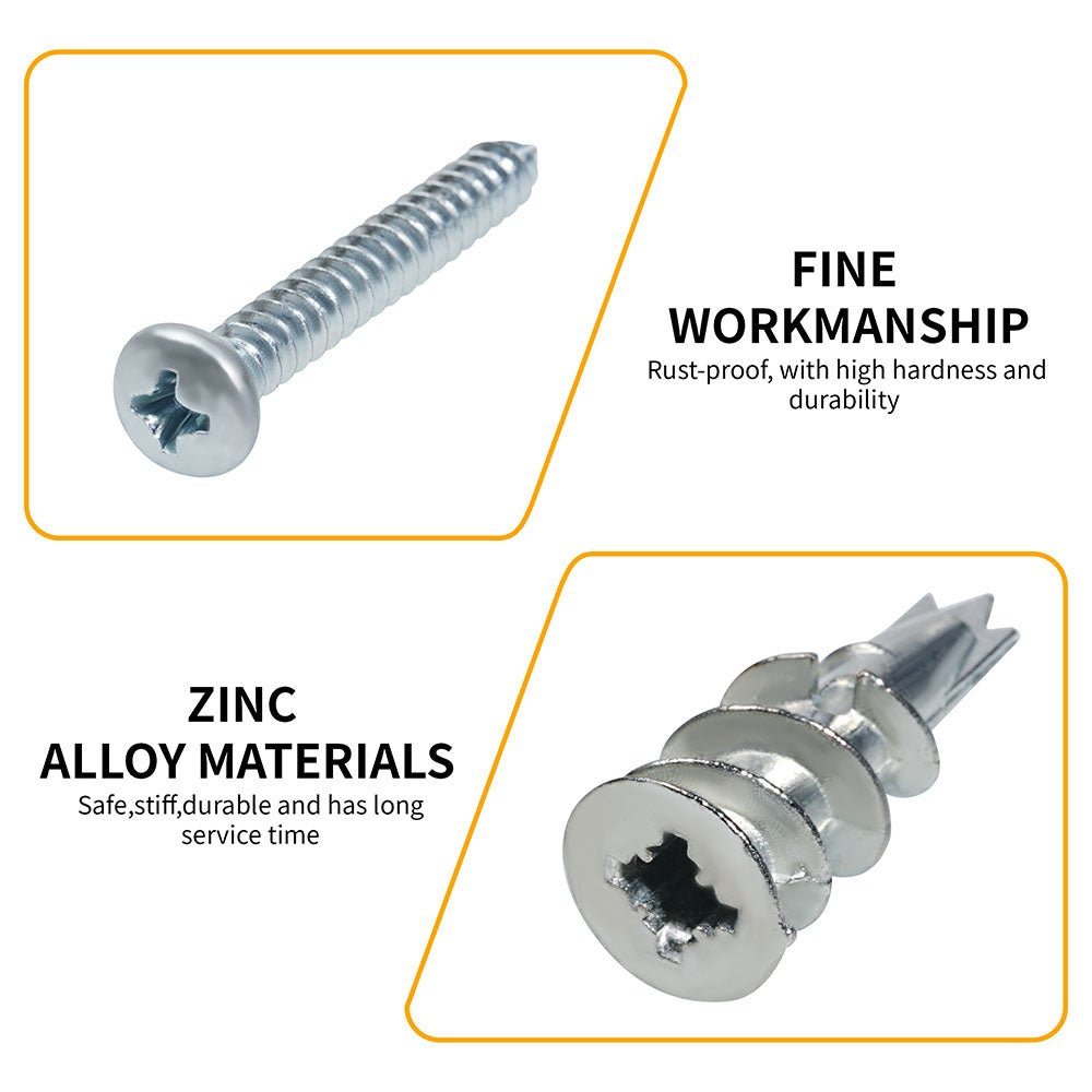 8x1 - 1/4" serewsZinc Self - Drilling Drywall Anchors with Screws Set Heavy Duty Metal Wall Anchors - HomeDIYer