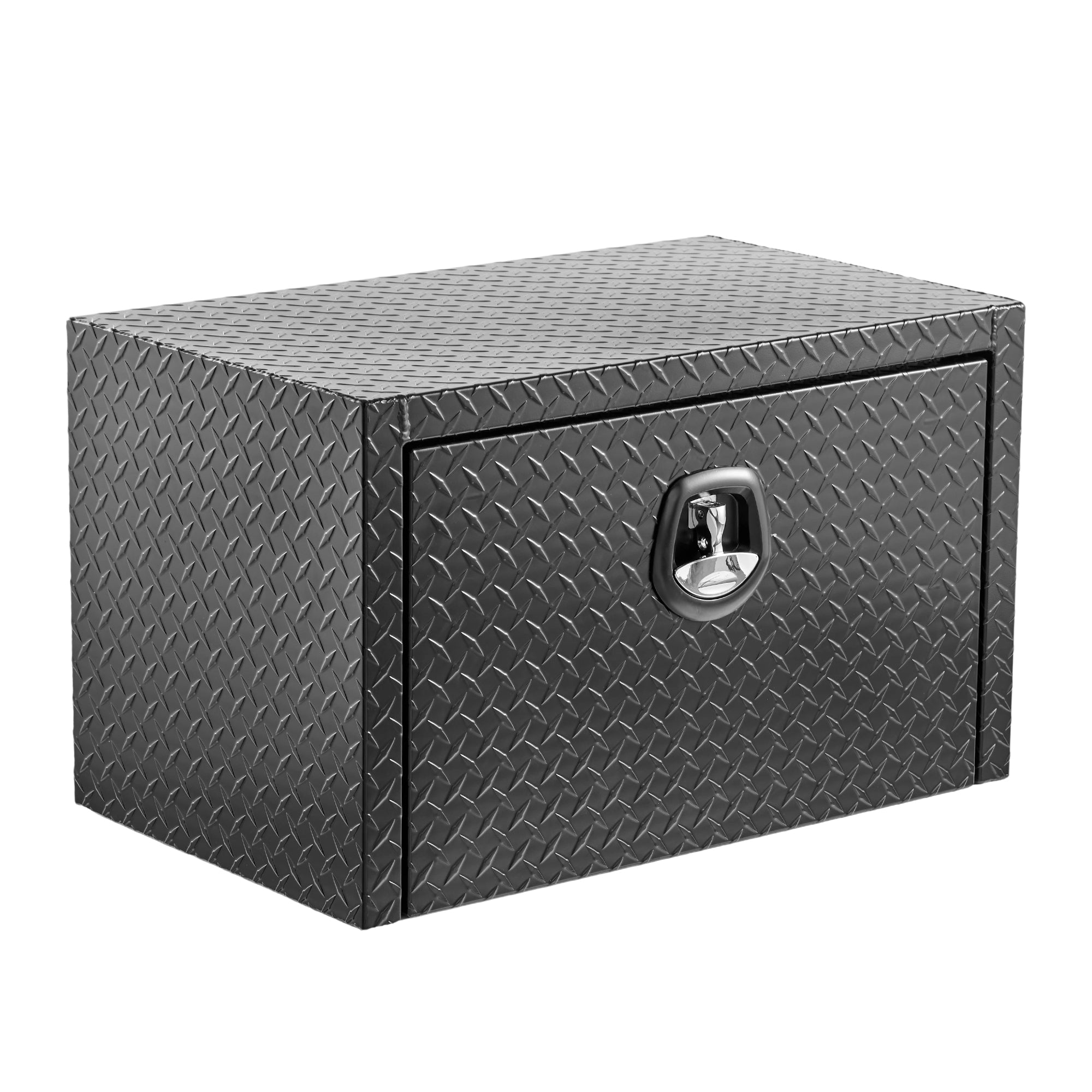 30" Aluminum Underbody Truck Tool Box — Matte Black Diamond Plate, Waterproof & Lockable