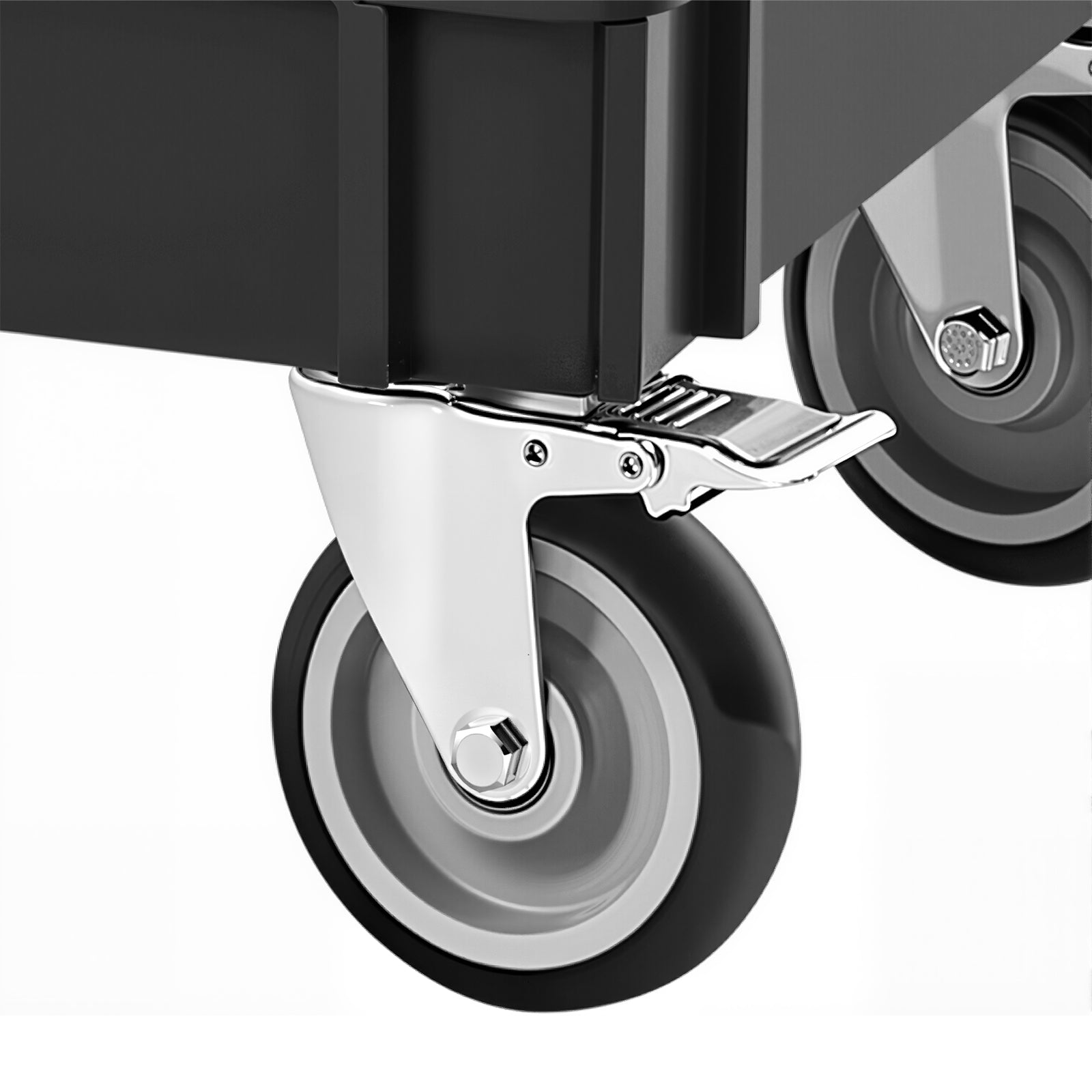 Utility Service Cart, 3 Shelf 550LBS Heavy Duty Plastic Rolling Utility Cart with 360° Swivel Wheels (2 with Brakes), Medium Lipped Shelf, Ergonomic Storage Handle for Warehouse/Garage/Cleaning