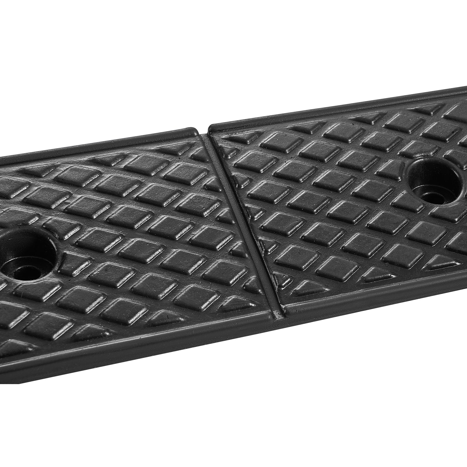 Rubber Curb Ramp, 33069 lbs Load Capacity, 2 Inches Rise Height Heavy Duty Rubber Threshold Ramp with Drainage Tank for Wheelchairs, Strollers, Motorcycles, Cars, Lawn Mowers & Trailers, 2 Pack