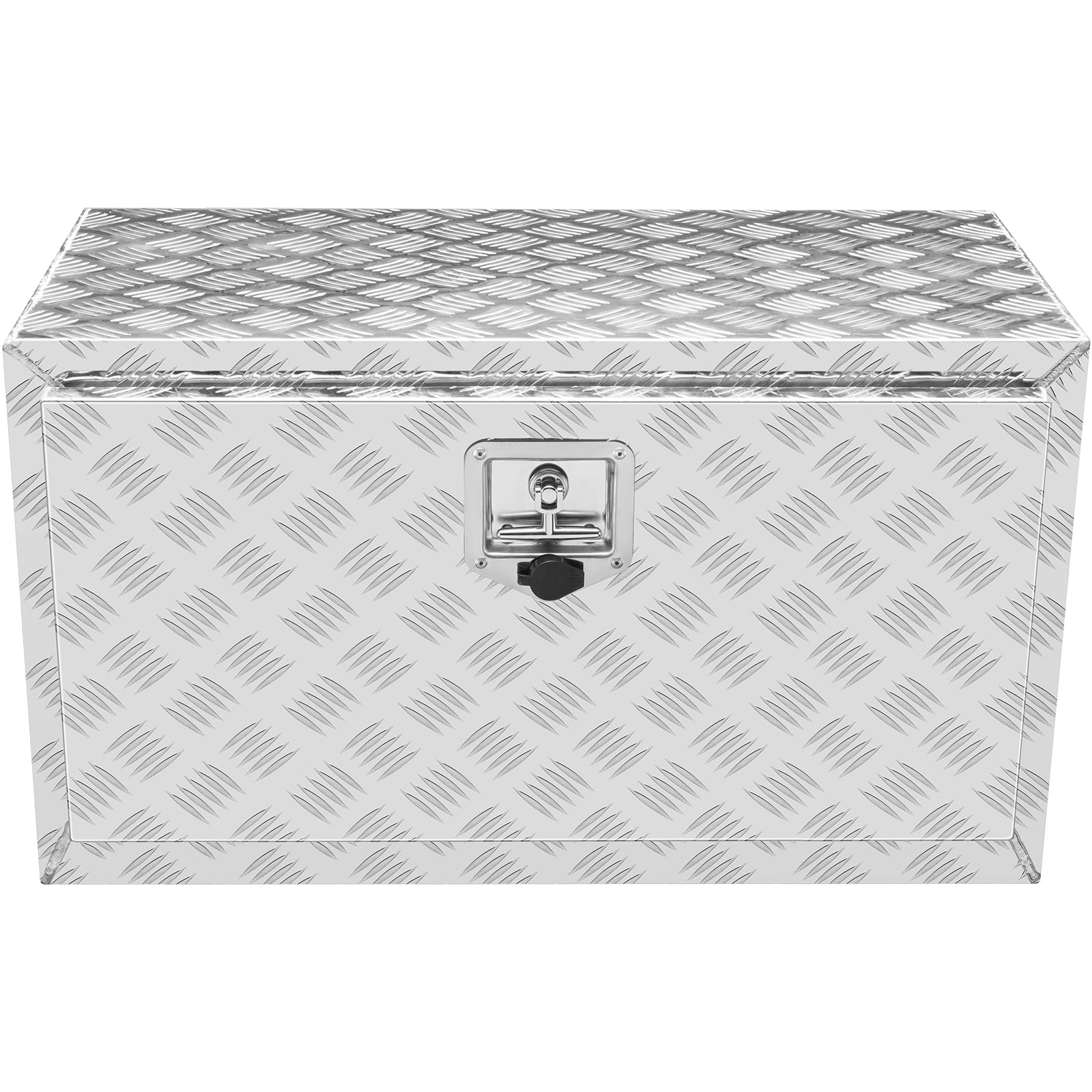 Underbody Truck Box, 30"×14"×16" Pickup Storage Box, Heavy Duty Aluminum Diamond Plate Tool Box with Lock and Keys, Waterproof Trailer Storage Box with T-Handle Latch for Truck, Van, Trailer