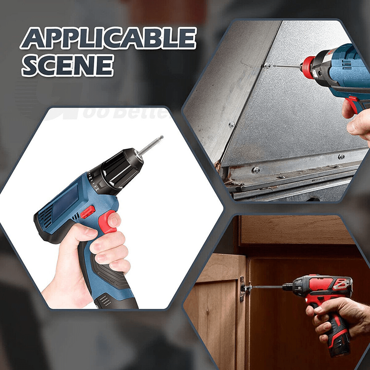 65mm/100mm Magnetic Ball End Hexagon Head 1/4" Screwdriver Bits Drill Set S2 Steel - HomeDIYer