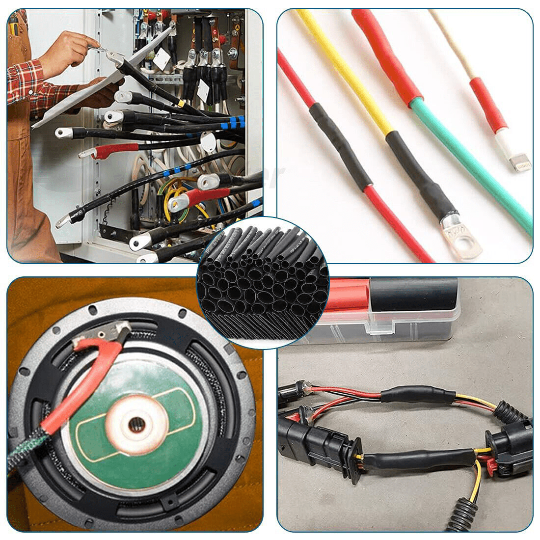 127Pcs Heat Shrink Tubing Black Heat Shrink Tubing Sleeving | HomeDIYer - HomeDIYer