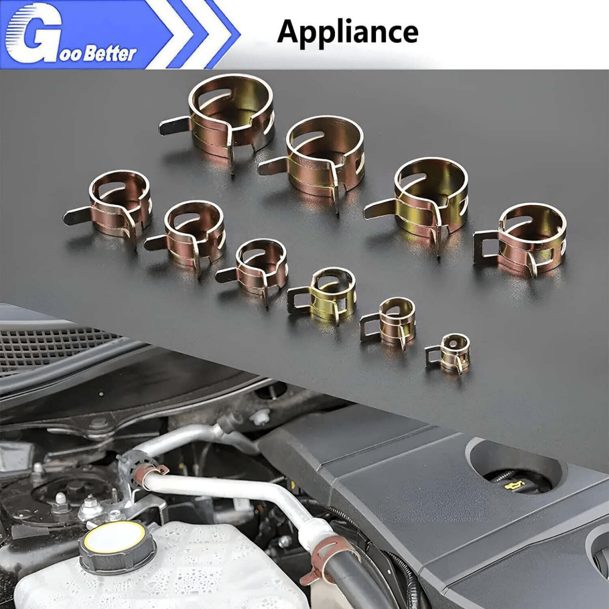 115 Pcs Hose Clamps Assortment Kit Spring Steel Clip Water Fuel Tube Air Pipe - HomeDIYer