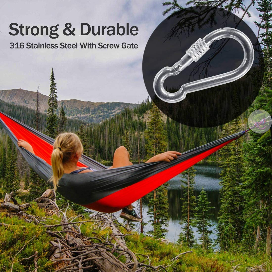 10Pcs 304 Stainless Steel Locking Carabiners M4 M5 M6 M7 M8 M9 M10 M11 M12 - HomeDIYer
