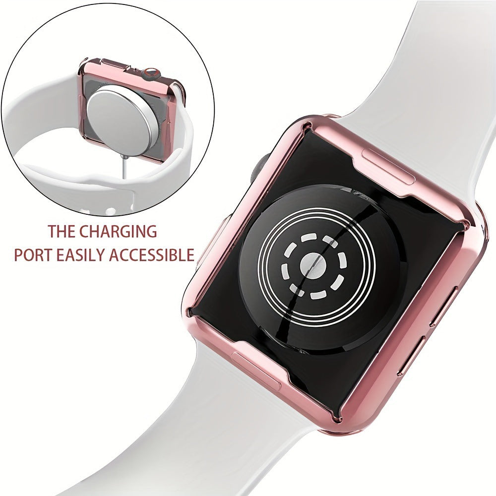Electroplated TPU Apple Watch Case – Slim Full-Cover Protection, 8 Colors